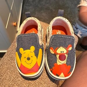 Disney Blue and Red Sneakers with Custom Cartoon Artwork